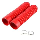 Motorrad-Gabelabdeckung mit Stoßdämpfer-Abdeckung, Gators Boot für 205 x 42 mm für Motorrad (schwarz, blau, grün, rot) (Rood)