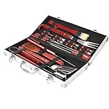 18pcs Grillbesteck Set Grillset Koffer mit Aluminium Aufbewahrungskoffer Grillzubehör für Männer Geschenk Geeignet für Familie, Outdoor, Camping