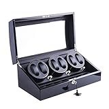 Uhrenbeweger,DUKWIN Automatische Uhrenbox/Kasten Watch Winder 6+7 Uhren Armbanduhr mit 4 Modi leiser Motor Rotieren ca.6-7mal/Min Rotations prog