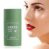 Grüner Tee Purifying Clay Stick Mask Ölkontrolle Gesichtsmaske，Stick Deep Cleansing Ölkontrolle Anti-Akne-Maske Fine Solid Mask Green Tea, Mitesserentferner Poren Schrump