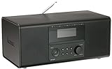 Hama DAB+ Radio mit CD-Player (Bluetooth/USB/UKW/DAB Digitalradio, Radio-Wecker mit 2 Alarmzeiten/Snooze/Timer, 4 Stationstasten, Stereo, beleuchtetes Display) schw