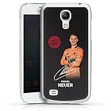 DeinDesign Hard Case kompatibel mit Samsung Galaxy S4 Mini Schutzhülle transparent Smartphone Backcover FC Bayern München Manuel Neuer Offizielles Lizenzproduk