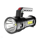 Tuimiyisou LED-Taschenlampe aufladbare Taschenlampe kampierende Fackel bewegliche Scheinwerfer Fackel USB Charge P50 wasserdichter Scheinwerfer für Fischen-Licht Laterne Schwarz Voll Angep