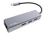 Networx USB-C Hub, USB-C auf 3x USB 3.0/Ethernet, space g