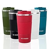 CS COSDDI Thermobecher- Isolierbecher, Edelstahl Travel Mug, 18oz/510ml Vakuum auslaufsicher Reisebecher mit Deckel, Autobecher, doppelwandig isoliert für Kaffee, Wasser und Tee, Kaffee-to-go B