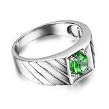 ANAZOZ Damen Ring 925 Sterling Silber Eheringe Simulierte Nano Smaragd Steinchen Gr. 52 (16.6)