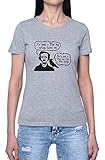Im Just A Poe Boy Damen T-Shirt Grau Rundhals Leichtes Lässiges Kurzarm Women's Grey Crew Neck Casual Short S