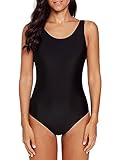 Happy Sailed Damen Badeanzug Farbverlauf Kreuz Rückseite Einteiler Swimsuit, 1 Schwarz, Small(EU32-34)