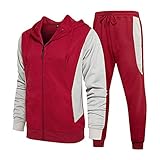 Jogginganzug Herren Sportanzug Jogginganzug Männer Langarm Anzug Fitness Sporthose Freizeitanzug Sportanzug Freizeitanzug Patchwork Herbst und Winter bequemer Herrenanzug