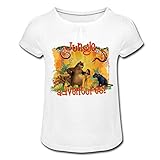 Spreadshirt Das Dschungelbuch Dschungel Abenteuer Mädchen T-Shirt mit Raffungen, XL, Weiß