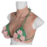 HJSD Silikonbrüste für Crossdressing B-G Körbchenbrustprothesen Gefälschte Brust mit hohem Kragen Künstlicher Brustvergrößerer für Transgender-Sissy-Mastektomie/Brown/C Cup