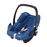 Maxi-Cosi Rock Babyschale, sicherer Gruppe 0+ i-Size Baby-Kindersitz (0-13 kg), nutzbar ab der Geburt bis ca. 12 Monate, passend für FamilyFix One Basisstation, essential blue, 8555720110