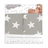 Lilly and Ben® Wickelauflagenbezug 2er Pack I kuscheliger & saugstarker Bezug mit Baumwoll-Oberfläche für Wickelauflage I pflegeleichter & schadstofffreier Spannbezug aus weichem F