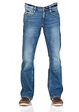MUSTANG Herren Jeans Hose Oregon Bootcut Männer Jeanshose Denim Stretch Baumwolle Blau Schwarz W30 W31 W32 W33 W34 W36 W38 W40, Größe:W 32 L 34, Farbe:Medium Blue Denim (682)