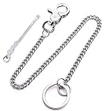 Langer Schlüsselbund, 30 cm Schwerer Taschenschlüsselanhänger mit 2 Schlüsselringen Gürtelclip für Herren & Damen Jeans H