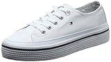 Tommy Hilfiger Damen Corporate Flatform Sneaker, Weiß (White 100), 40 EU