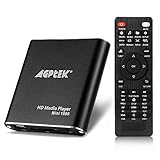 AGPtek® Mini 1080P Full HD Digital Mediaplayer Medienspieler Medienspieler mit Fernbedienung für MP3, WMA, OGG, AAC, FLAC, APE, AC3, DTS, ATRA - Unterstützt HDMI CVBS & YPbPr Videoausgang - jede Datei von USB Festplatten Flashdrives Speicherkarten abzuspielen(Schwarz/Blau) (-HA0053B)