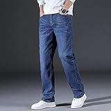 Focisa Jeans Herren Hose Jeanshose Klassischer Stil Plus Größe 40 42   Männer Gerade   Jeans Mode Casual Baumwolle Elastische Lose Denim Hosen Männliche Marke 42 B