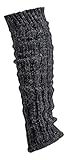 krautwear® Damen Mädchen 1 Paar Beinwärmer Stulpen Legwarmers Grobstrickstulpen mit Alpakawolle Alpaka Flauschig 40cm 80er Schwarz Weiß Grau Beige (anthrazit)