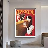 SIRIUSART Poster Kunstdrucke Aperol Print Red Summer Drinks Anzeige Wandkunst Bild Malerei Poster Drucke Wohnkultur 60x90