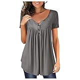Damen Oberteil Bluse Damen Sommer Kurzarm Tshirt Loose Oversize Oberteile Casual Vintage Batik Bedruckte Tops mit tie-dye Motiv stickkragen Kurzarm blusen Tuniken obertei(#220119+02-Tshirts-A03, XL)