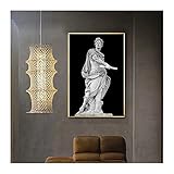 CBYLDDD Schwarz-Weiß Römischer Kaiser Julius Skulptur Caesar Statue Poster Leinwand Malerei Wandkunstbilder Für Wohnzimmer Dekoration 20x28 Kein R