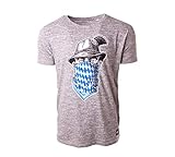 the casual MONKS T-Shirt Bavarian Bandit Basic,Grau,M