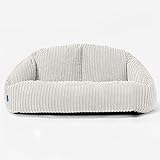 Lounge Pug - Sitzsack Sofa für Kinder mit Hocker - Cord Crème - Bubble - Kinder S