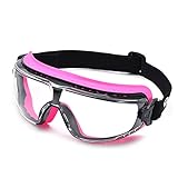 SAFEYEAR Schutzbrille Schießbrille Arbeitsbrille - SG002 Freizeitbrille Fahrradbrille mit Antikratz und Antibeschlag Baustelle Labor Solarium Brillenträger Schießsport Chemie (Medium, Rosa)