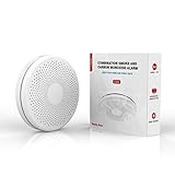 YMKT WiFi SMART Smoke and Carbon Monoxide Composite Home fire Detector Smoke Alarm Sensor, Smoke and Carbon Monoxide Composite Alarm, Suitable for Homes, Offices, classrooms,