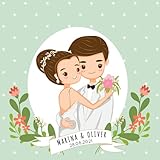 Marina & Oliver: Personalisiertes Gästebuch Hochzeit mit den Namen des Brautpaares und Hochzeitsdatum! Hochzeitsbuch / Eintragebuch mit Fragen, im Manga S