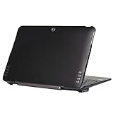 iPearl mCover Hartschale für 25,6 cm (10,1 Zoll) Asus Transformer Book T100HA Serie 2-in-1 Laptop (nicht kompatibel mit T100TA Modellen, nur SSD-Festplatte, mit Außenkamera auf T100HA Tablet), Schw