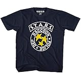 Resident Evil Horror Syfy Film Video Game Rpd Stars Navy Youth T-Shirt Tee - Blau - Jugend X-Larg