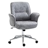 Vinsetto Bürostuhl Schreibtischstuhl Drehstuhl Home-Office-Stuhl mit Wippenfunktion höhenverstellbarer ergonomisch 360°-Drehräder modern schick Mikrofaser Schaumstoff Hellgrau 67x69x102