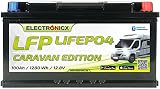 Electronicx LiFePO4 Batterie Caravan Edition 100Ah 12V Versorgungsbatterie 1280Wh mit Bluetooth-Funktion Lithium-Eisenphosphat Akku inklusive App BMS