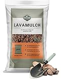 Martenbrown® Lavamulch 25 kg | Lavagranulat 2-8 mm, rot | Pflanzgranulat zur Beetabdeckung | Lavastein für Garten und Teich,