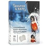Winter & Bani Wärmepads 10 x 2 Stück – 8 Stunden warme Füsse – Extra dünne Fußwärmer Pads – Natur pur – Sofort einsatzbereit – Selbstkleb