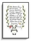 Wanddekoration DIN A4 Plakat Panda Spruch ohne Rahmen Gastgeschenk Einschulung Schulanfang Mädchen Junge Motivation Print Design Tiere Modern Lustig