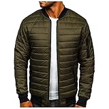 Herren Dicker Puffer Jacke Isoliert Wasserabweisend Warm Winter Reißverschluss Down Mantel mit Kapuze, Blau7, XL