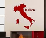 Wandtattoo Italien Urlaub Holiday Karte Weltkarte Aufkleber Wandsticker 5H098, Farbe:Gold glanz;Hohe:60