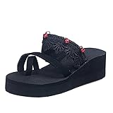 Plateau-Sandale für Damen, Peep-Toe, Slipper, Outdoor, Strand, Komfort, Keilabsatz, Schuhe für Damen, rot, 37 EU