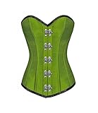 Grüne Seide Seal Lock Gothic Steampunk Halloween Kostüm Überbrust Korsett Baskisch Top, grün, 44/45W