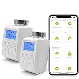 BSEED Smart Home, Wifi Thermostat Heizung(Zigbee Hub Erforderlich) ECO Heizkosten sparen Heizkörperthermostatventil Alexa Google Home Tuya kompatibel LCD-Display ohne B