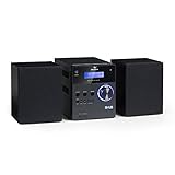 auna MC-20 DAB - Micro-Stereoanlage, Mini-Stereoanlage, HiFi-Stereoanlage, digitaler DAB(+)-Tuner, analoger UKW-PLL-Tuner, Ausgangsleistung: 2X 5 Watt, Bluetooth, LCD-Display, schw