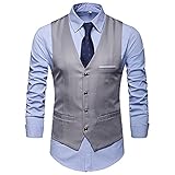 FDDFG Männer Business Casual Anzug Weste Gentleman Bankett Hochzeitsanzug Weste Weste (Color : Gray, Size : XL)