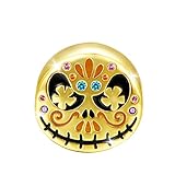 GNOCE Jack Schädel Halloween Charms Perle Sterling Silber 18 Karat vergoldet Suger Skull Zucker Totenkopf Charm Beads Fit Armband/Halskette für Frauen M