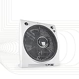 Tecvance, Weiß Box Fan Ventilator (32 cm) -Raumventilator mit 4 Stufen und Timer, Kleiner, leiser & leistungsstarker Zimmerventilator, Windmaschine (50w) für jeden Raum, kompak