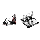 Next Level Racing® GTtrack Racing Simulator Cockpit & Thrustmaster T-LCM Pedals — “Load Cell”-Pedalset mit Magnetsensoren für PC, PS4 und Xbox O