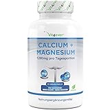 Calcium 800 mg + Magnesium 400 mg (2 Tabletten) - 365 Tabletten - 6 Monatsvorrat - Kalzium + Magnesium-Komplex im 2:1 Verhältnis - Vegan - Laborgeprüft - H