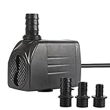 Tauchpumpe, 1800 L/H Aquariumpumpe mit ultraleisem Design, 2m High Lift Teichpumpe für Aquarien, Aquarium, Garten, Zimmerbrunnen, Springbrunnen, Hydrokultur, Teiche &